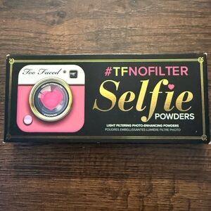 Too Faced Selfie Powders with Gold and Black Design